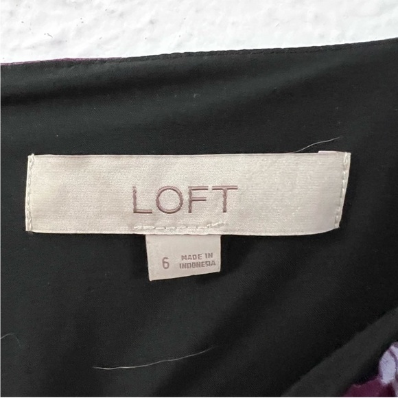 Loft black floral square neck short dress - Picture 7 of 8